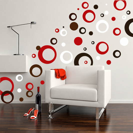 Thick Rings and Dots Wall Decal Set — enhanced original room photo