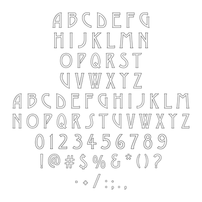 Alphabet and available characters