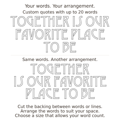 Large readable custom quote guide showing two arrangements with the same letter size