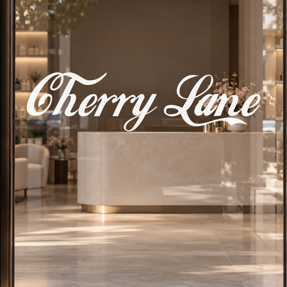 Cherry Lane business lettering with the C tucked closely beside the h