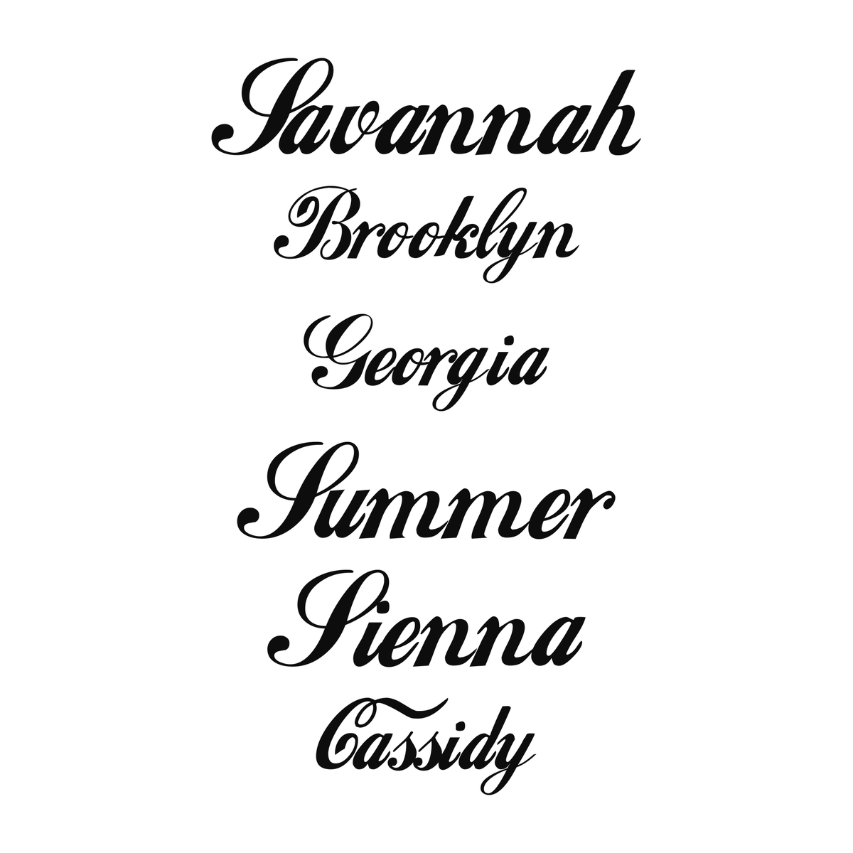 Several personalized name examples