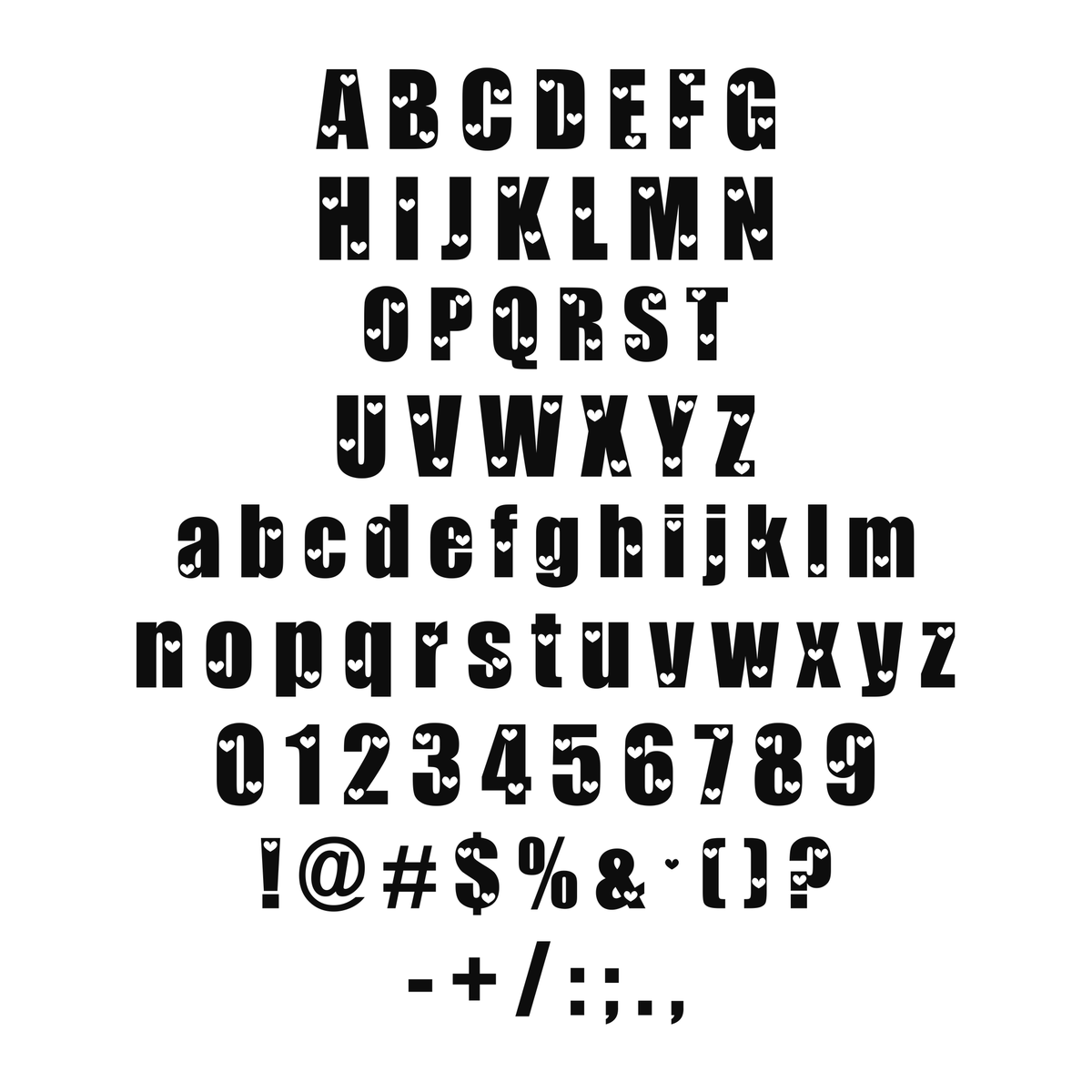 Alphabet and available characters