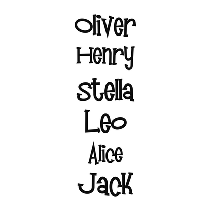 Personalized name examples in this lettering style