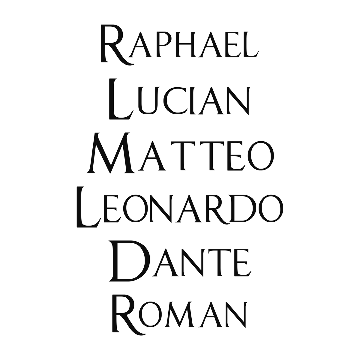 Several personalized name examples