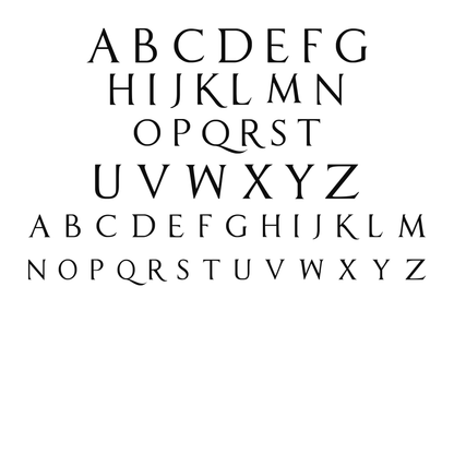 Alphabet and available characters