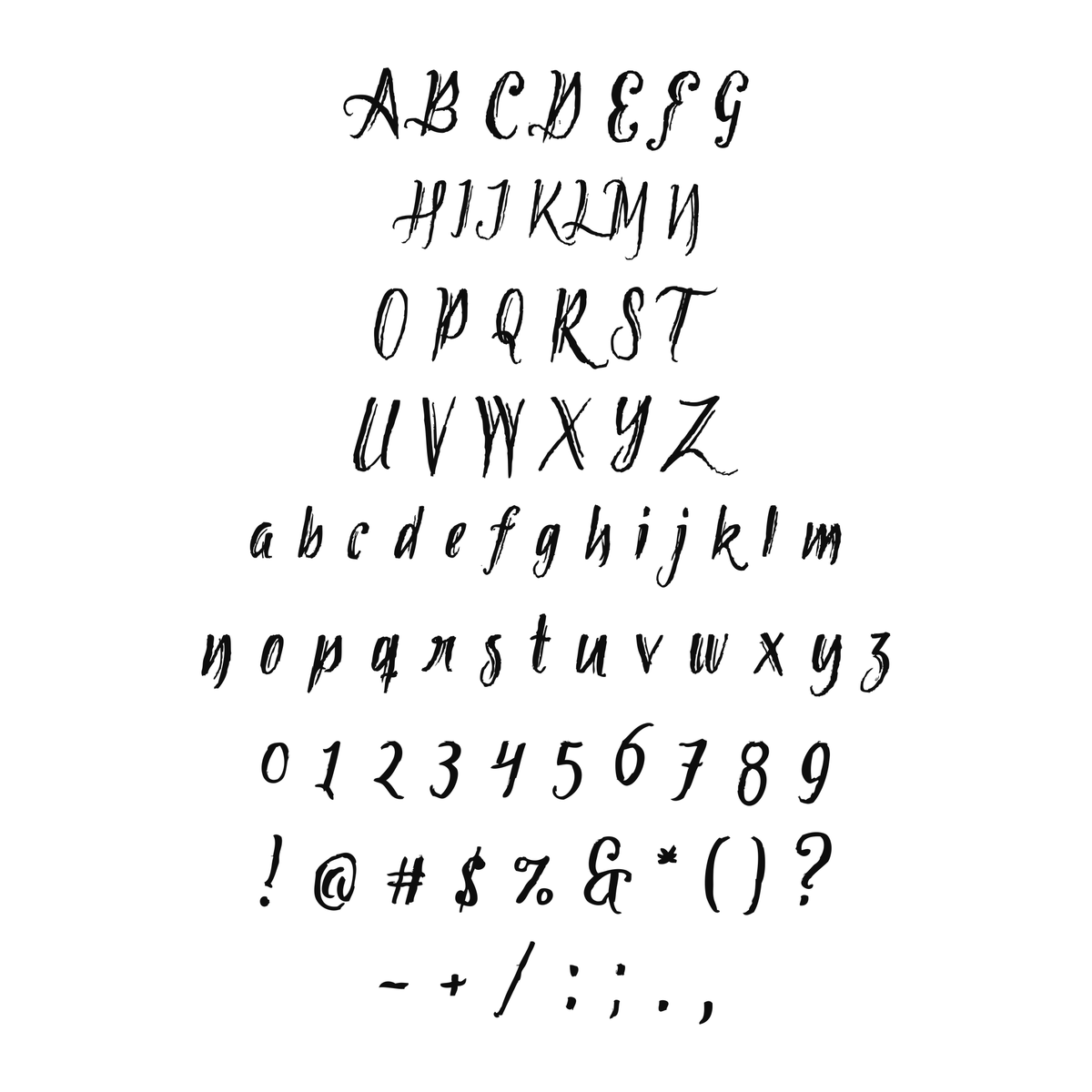 Alphabet and available characters