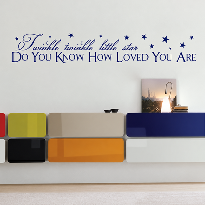 twinkle twinkle little star wall quote decal displayed on a wall