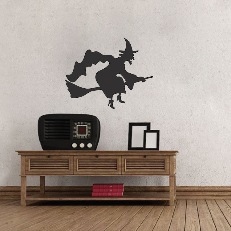 Flying Witch Halloween Wall Decal