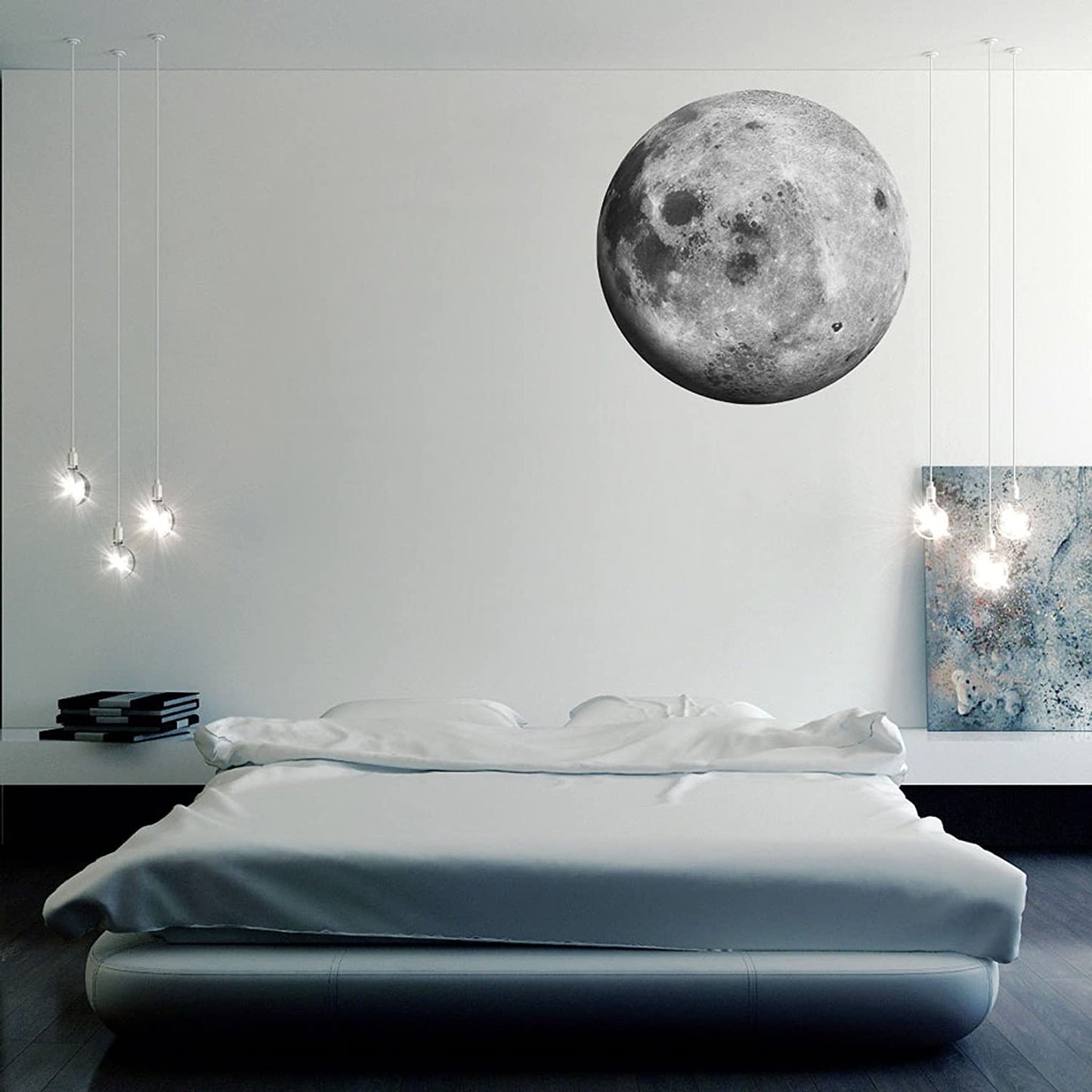 Moon Wall Decal Outer Space wall Mural Moon Wall Decor Removable Wall Murals Planets, c22