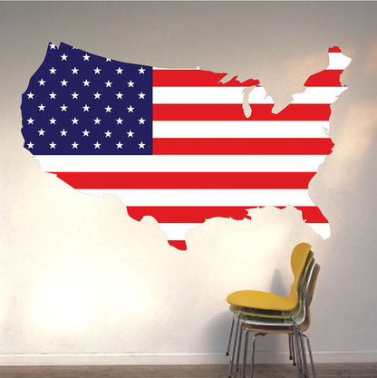 American Flag Wall Decal  Patriotic Wall Decor Large US Flag Stickers