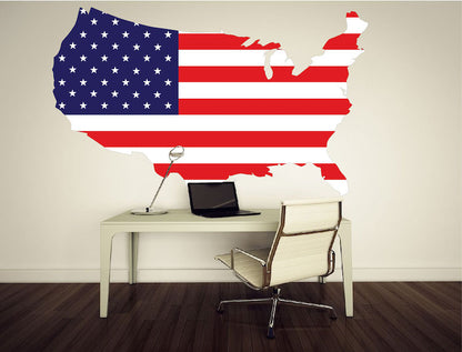 American Flag Wall Decal  Patriotic Wall Decor Large US Flag Stickers