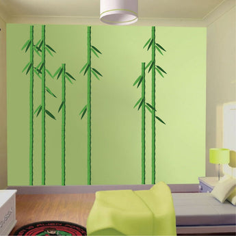 Bamboo Trees Wall Decal Trees Decor Asian Wildlife Wall Sticker Removable Forest Wall Decal, c69