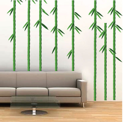 Bamboo Trees Wall Decal Trees Decor Asian Wildlife Wall Sticker Removable Forest Wall Decal, c69