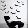 Halloween Bats Wall Decal Removable Holiday Scary Decorations Bat Wall Decor Red Eyes Fun Art, h01