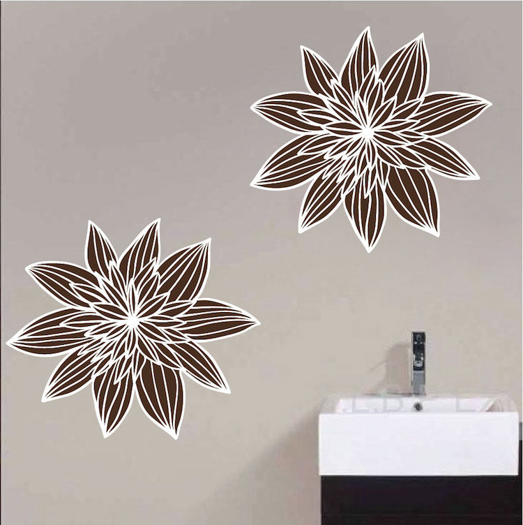 Flowers Wall Decal Fancy Flower Bedroom Wallpaper Large Flower Wall Sticker, d50