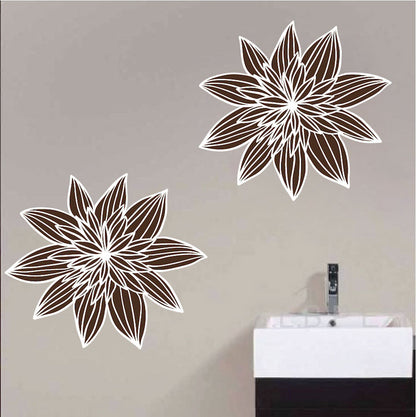 Flowers Wall Decal Fancy Flower Bedroom Wallpaper Large Flower Wall Sticker, d50