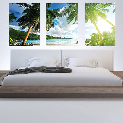 Palm Tree Wall Decal Self Adhesive Wall Mural of The Beach and Ocean, c64