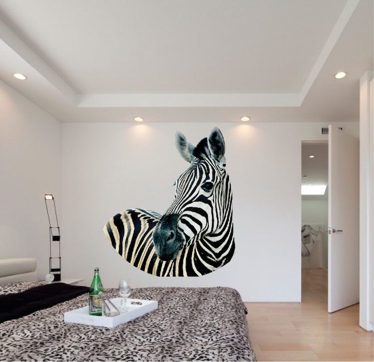 Zebra Wall Sticker Animal Wall Decor Removable Safari Wall Decal Kids Bedroom Art, c04