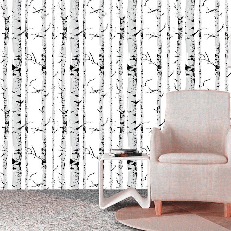 Birch Tree Wallpaper Decal Removable Birch Tree Self Adhesive Wallpaper, w05