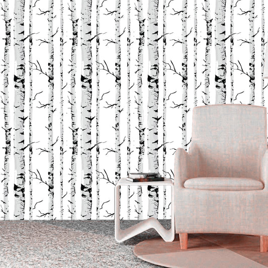 Birch Tree Wallpaper Decal Removable Birch Tree Self Adhesive Wallpaper, w05