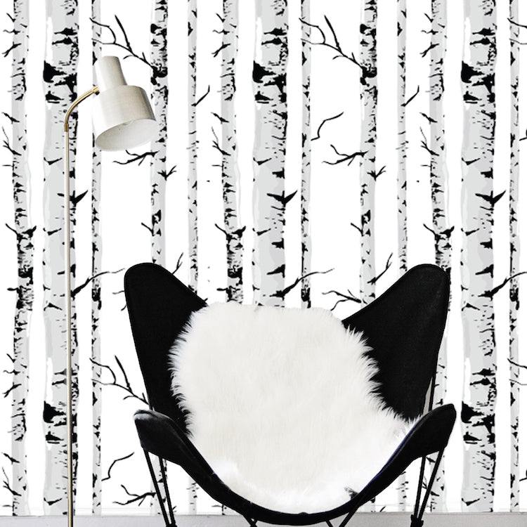 Birch Tree Wallpaper Decal Removable Birch Tree Self Adhesive Wallpaper, w05