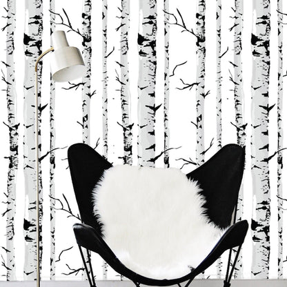 Birch Tree Wallpaper Decal Removable Birch Tree Self Adhesive Wallpaper, w05