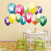 Happy Birthday Wall Decal Kids Room Colors Decor Removable Balloons Customizable Wall Stickers, n83