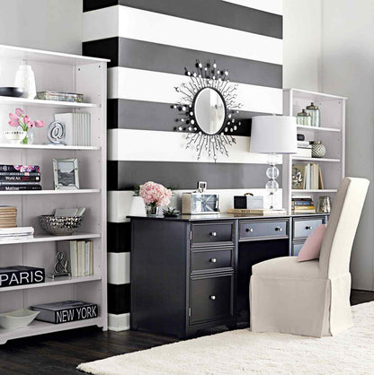 Black 6" Wide Stripe Decal Roll Black Wall Tape Border Black Peel and Stick Wall Decal, a99