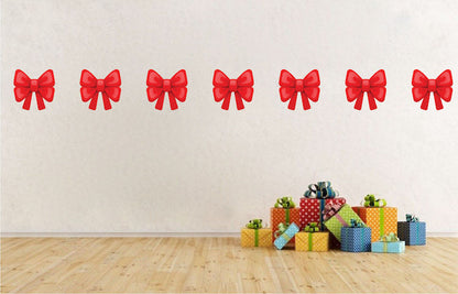 Christmas Bows Wall Decal Decor Removable Winter Bow Decorations Room Wall Decal, h41