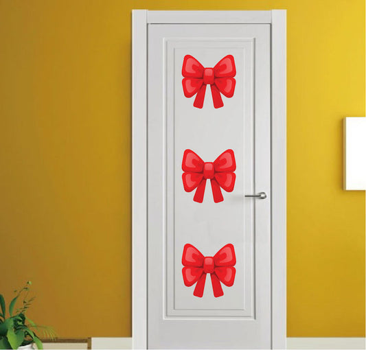 Christmas Bows Wall Decal Decor Removable Winter Bow Decorations Room Wall Decal, h41