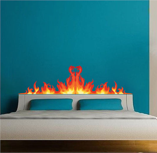 Bedroom Flame Wall Decal Kids Decals Game Room Removable Fire Decals Decor Sticker