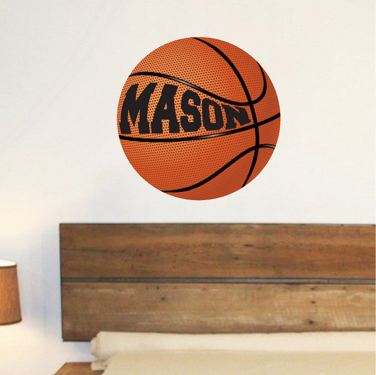 Custom Basketball Wall Decal Personalized Name Basket Ball Kids Room Sports Vinyl Decor, e43
