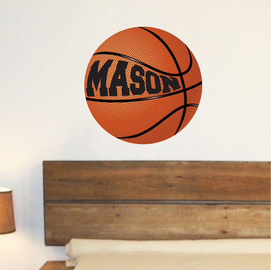Custom Basketball Wall Decal Personalized Name Basket Ball Kids Room Sports Vinyl Decor, e43
