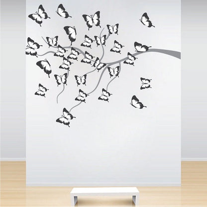 Custom Butterfly Tree Wall Decal Peel and Stick Nursery Tree Large Tree Decal, n57