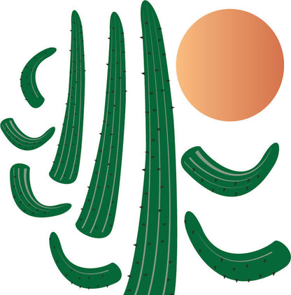 Cactus Wall Decal Mural Removable Sun Wall Decor Cacti Desert Bedroom Art Mural, n39