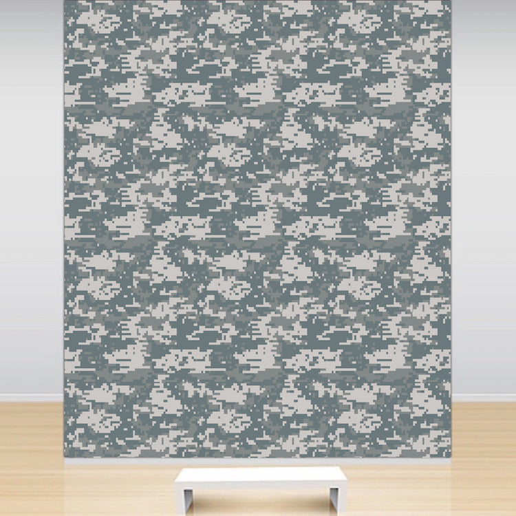 Digital Camouflage Wall Covering Decal Green Camo Wallpaper Hunting Wall Decal, w10