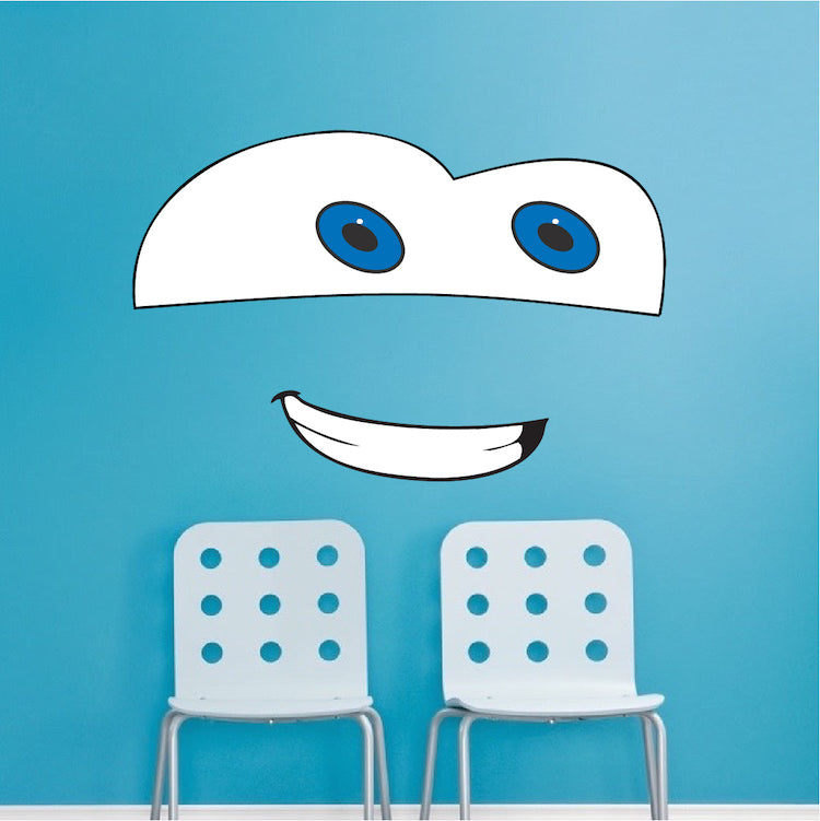 Cartoon Face Wall Decal Sticker Kids Cars Room Decor Dorm Rooms Removable Art, e32