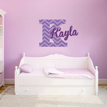 Nursery and Kids Custom Name Initial Wall Decal Personalized Wall Bedroom Decor Monogram, n01