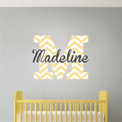 Nursery and Kids Custom Name Initial Wall Decal Personalized Wall Bedroom Decor Monogram, n01