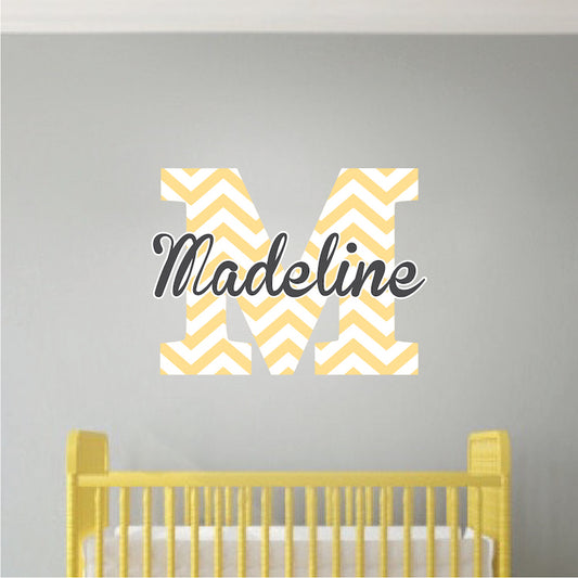 Nursery and Kids Custom Name Initial Wall Decal Personalized Wall Bedroom Decor Monogram, n01