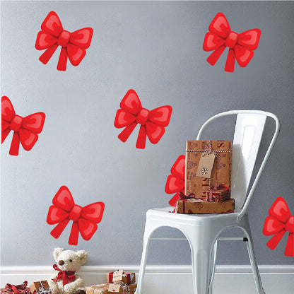 Christmas Bows Wall Decal Decor Removable Winter Bow Decorations Room Wall Decal, h41