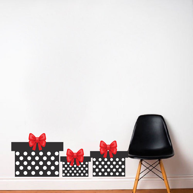 Christmas Gift Wall Decal Decor Removable Winter Present Decorations Room Wall Decal, h65
