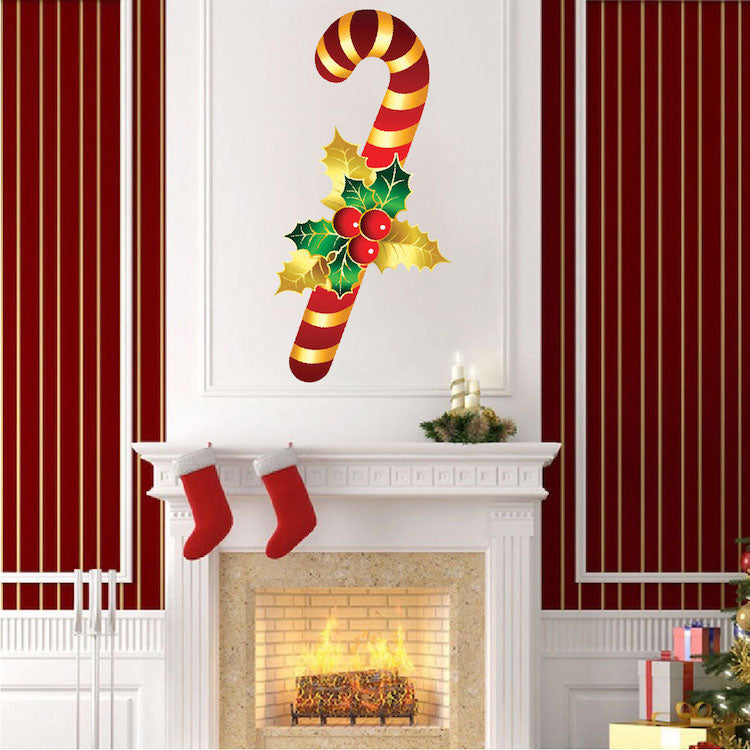 Candy Cane Decoration Wall Decal Decor Peppermint Removable Winter Room Christmas Sweets, h52