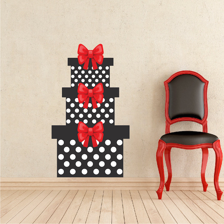 Christmas Gift Wall Decal Decor Removable Winter Present Decorations Room Wall Decal, h65