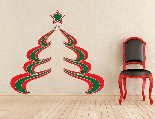 Abstract Christmas Tree Wall Decal Decor Removable Winter Decorations Room Wall Decal