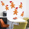 Gingerbread Wall Decals Christmas Wall Decor Removable Decorations Winter Ginger Bread Art, h33