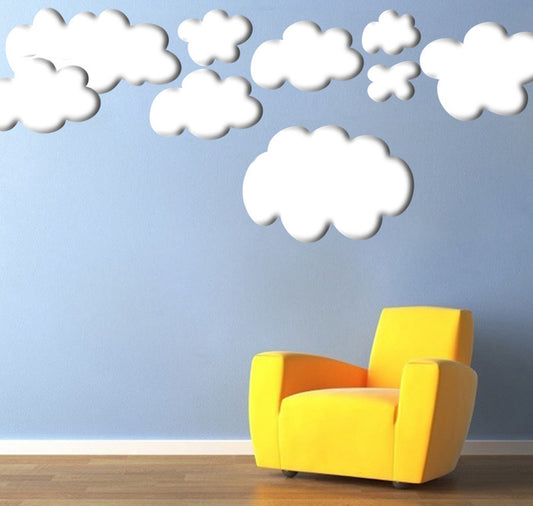 Bedroom Cloud Decals With 3d Shadow Effect