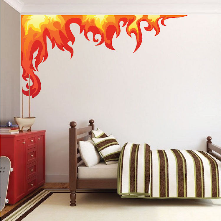 Bedroom Flame Wall Decal Kids Decals Game Room Removable Fire Decals Decor Sticker, n26