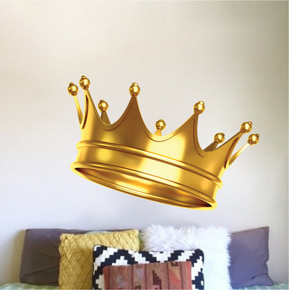 Gold Crown Wall Decal Bedroom Crown Wallpaper Removable King or Queen Crown Wall Art, s95