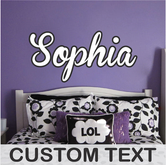 Custom Bedroom Name Wall Decal Child Names Wallpaper Personalized Decor for Kids and Teens, n14